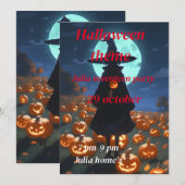 Invitation d'anniversaire d'Halloween (Devant / Derrière)