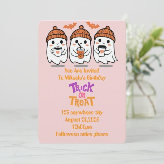 invitation d'anniversaire d'halloween (Debout devant)