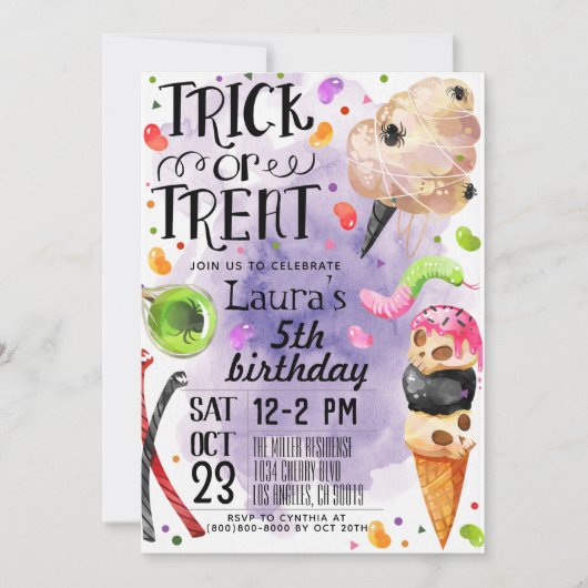 Invitation d'anniversaire d'Halloween (Devant)