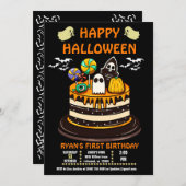 Invitation d'anniversaire d'Halloween (Devant / Derrière)