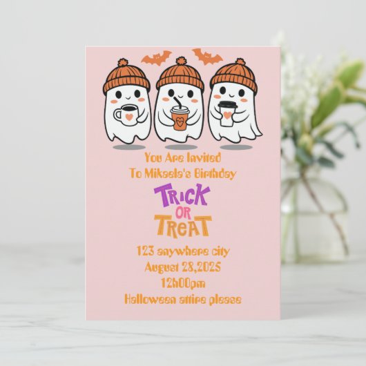 invitation d'anniversaire d'halloween (Debout devant)