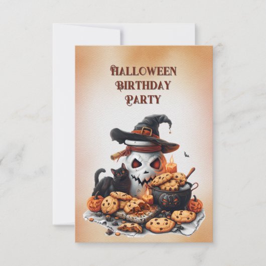 Invitation d'anniversaire d'Halloween 8 ans (Devant)