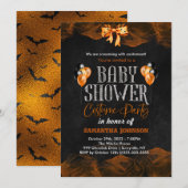 Invitation d'anniversaire d'Halloween avec chauves (Devant / Derrière)
