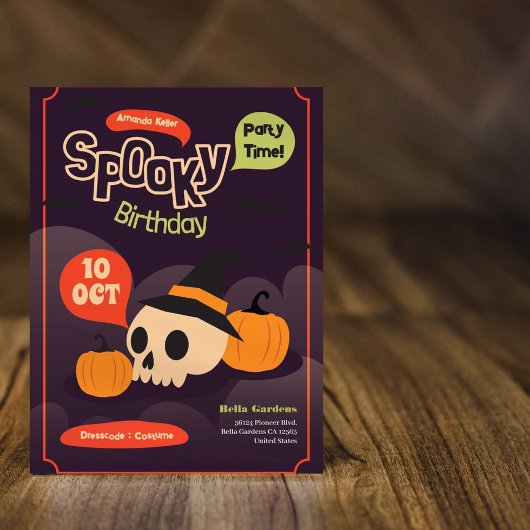 Invitation d'anniversaire d'Halloween éffrayant