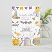 Invitation d'anniversaire d'Halloween éffrayant (Debout devant)