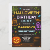 Invitation d'anniversaire d'Halloween | Enfants éf (Devant)
