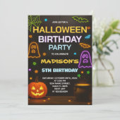 Invitation d'anniversaire d'Halloween | Enfants éf (Debout devant)