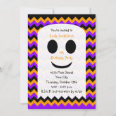 Invitation d'anniversaire d'Halloween, fantôme d'H (Devant)