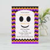 Invitation d'anniversaire d'Halloween, fantôme d'H (Debout devant)