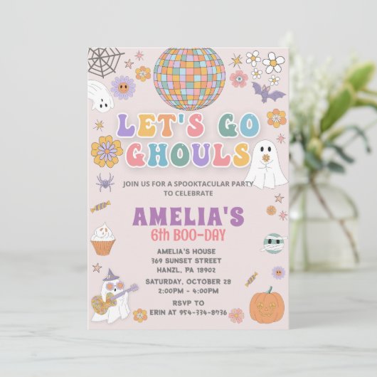 Invitation d'anniversaire d'Halloween, Halloween É (Debout devant)