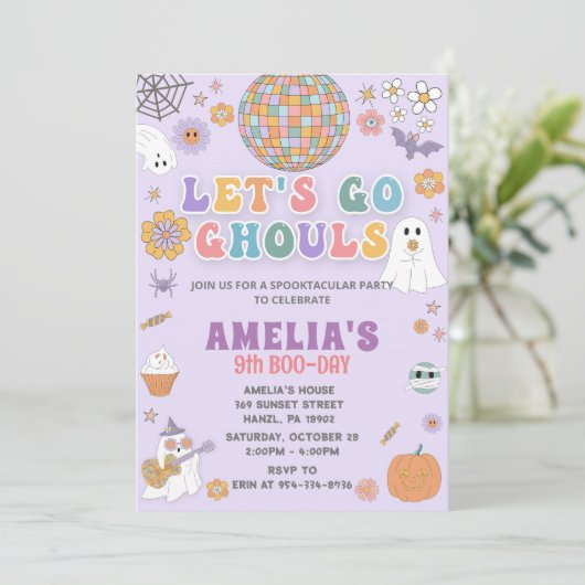 Invitation d'anniversaire d'Halloween, Halloween É (Debout devant)