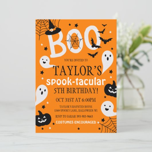 Invitation d'anniversaire d'Halloween, Invitation (Debout devant)