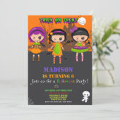 Invitation d'anniversaire d'Halloween Poupées Vood (Debout devant)