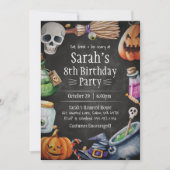 Invitation d'anniversaire d'Halloween pour enfants (Devant)