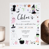 Invitation d'anniversaire d'Halloween rose