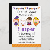 Invitation d'anniversaire d'Halloween, soirée cost (Devant / Derrière)