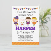 Invitation d'anniversaire d'Halloween, soirée cost (Debout devant)