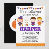 Invitation d'anniversaire d'Halloween, soirée cost (Devant / Derrière)