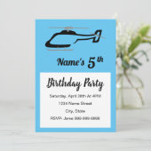 Invitation d'anniversaire d'hélicoptère (Debout devant)