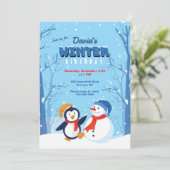 Invitation d'anniversaire d'hiver (Debout devant)