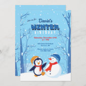 Invitation d'anniversaire d'hiver (Devant / Derrière)