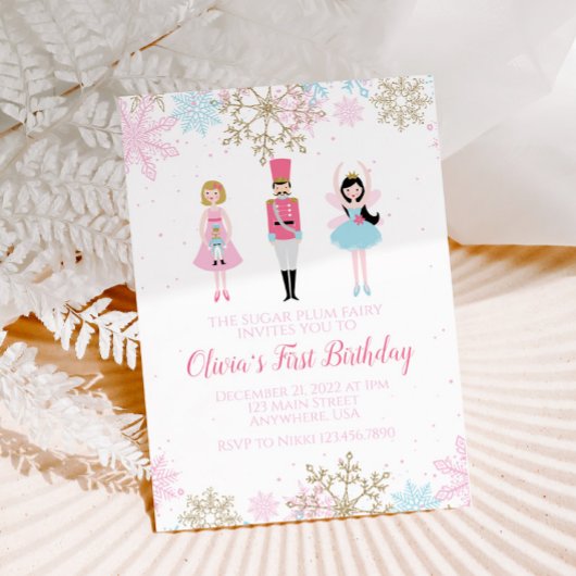 Invitation d'anniversaire d'hiver Casse-Noisette