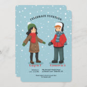Invitation d'anniversaire d'hiver conjoint ou pour (Devant / Derrière)
