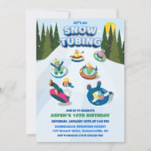 Invitation d'anniversaire d'hiver pour la descente (Devant)