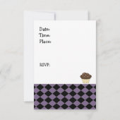 Invitation d'anniversaire diamant noir et violet (Dos)