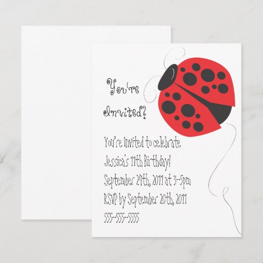 Invitation d'anniversaire d'illustration de (Devant / Derrière)