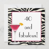 Invitation d'anniversaire d'impression de zèbre (Dos)