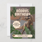Invitation d'anniversaire Diniosaur réaliste (Devant)