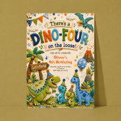 Invitation d'anniversaire Dino-Four 4 ans