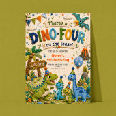 Invitation d'anniversaire Dino-Four 4 ans