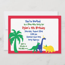 Invitation d'anniversaire Dino-Mite