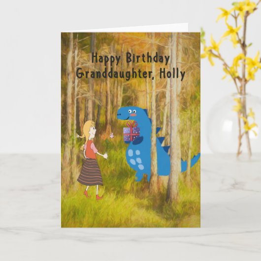 Invitation d'anniversaire Dino pour petite-fille s (Fleur jaune)