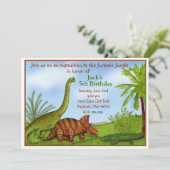 Invitation d'anniversaire Dinosaur Jurassic Jungle (Debout devant)