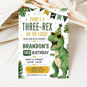 Invitation d'anniversaire Dinosaur Three Rex 3 ans