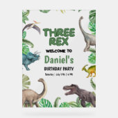 Invitation d'anniversaire Dinosaur Three rex Fête  (Recto)