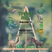 Invitation d'anniversaire Dinosaur Three rex Fête (Neutre)