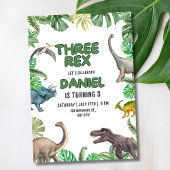Invitation d'anniversaire Dinosaur Three rex Fête 