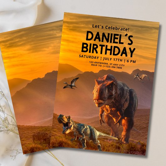 Invitation d'anniversaire dinosaure, Anniversaire