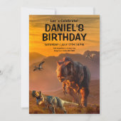 Invitation d'anniversaire dinosaure, Anniversaire (Devant)
