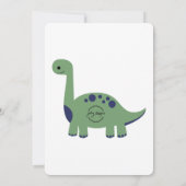 Invitation d'anniversaire Dinosaure Bleu et Vert (Dos)