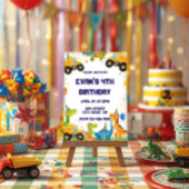 Invitation d'anniversaire dinosaure de constructio