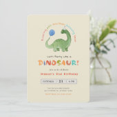 Invitation d'anniversaire dinosaure, Fête modifiab (Debout devant)