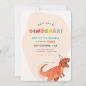 Invitation d'anniversaire dinosaure, Fête T-Rex mo (Devant)