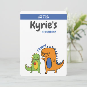 Invitation d'anniversaire dinosaure, jurassique, t