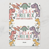 Invitation d'anniversaire dinosaure pastel (Dos)