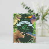 Invitation d'anniversaire dinosaure pour enfants (Debout devant)